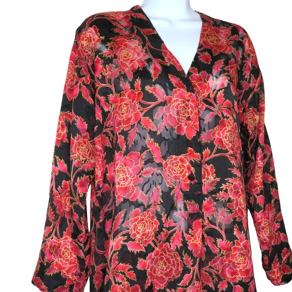 Vintage Victorias Secret Gold Label Sheer Brocade Floral Nightgown Size Small - Picture 4 of 12